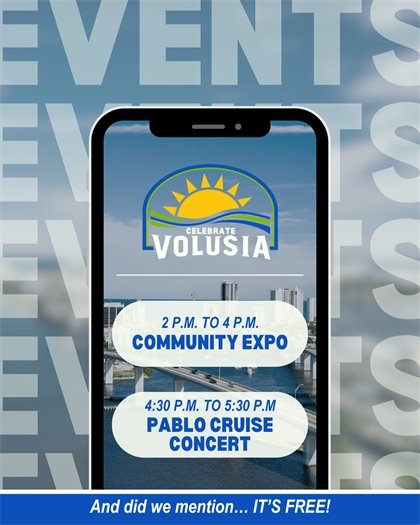 Celebrate Volusia community event graphic. Sunday, Oct. 6 from 2-5 p.m. 