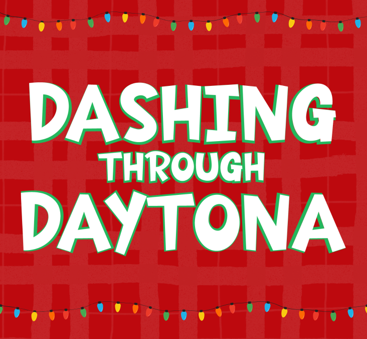  Christmas 2025 Events - Dashing through Daytona Decorative Image